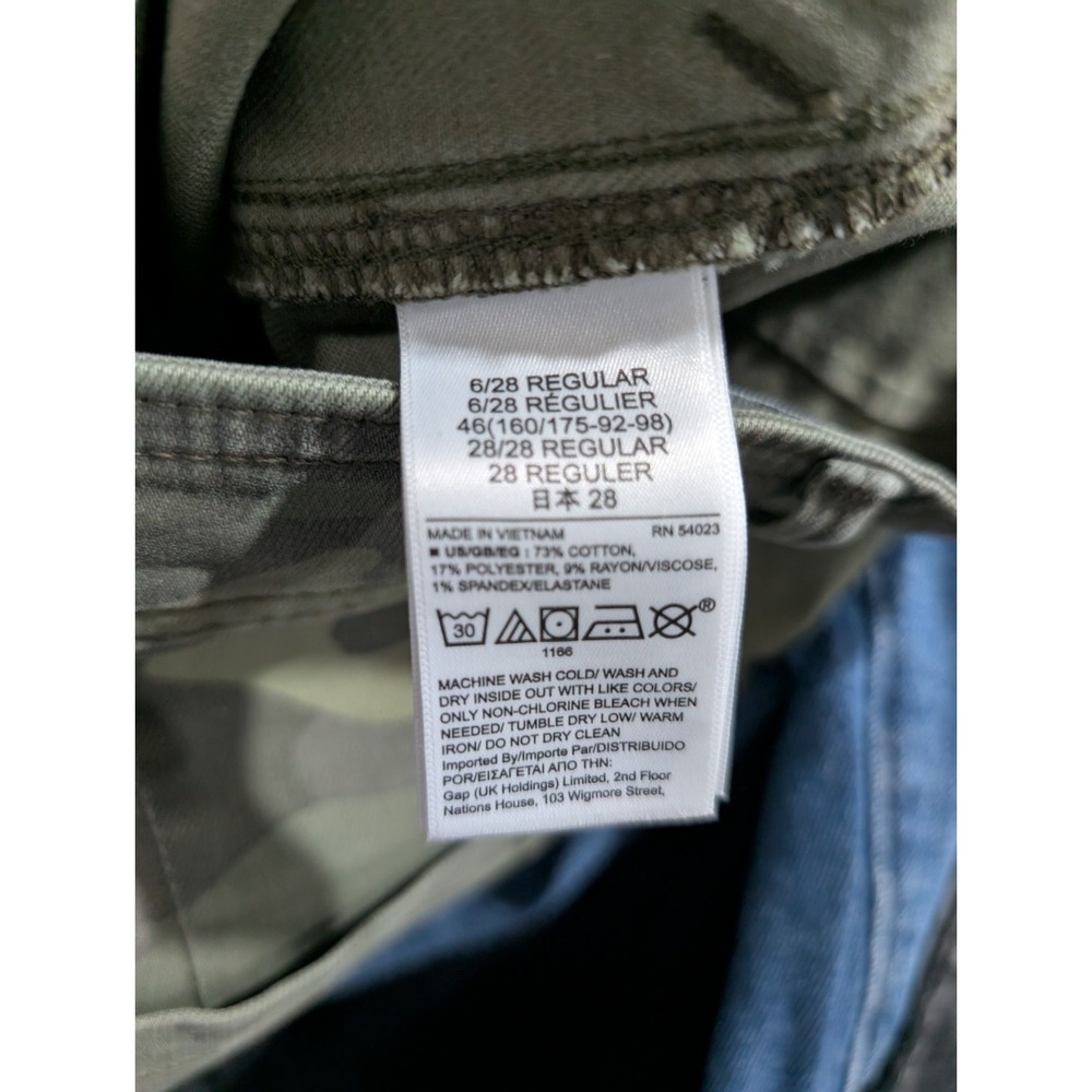 GAP Denim High Rise Camo Legging Jeans Sz 6/28R Super Stretch Skinny Army Green - Picture 9 of 11